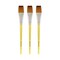 Creative Inspirations Dura-Handle Flat Short Handle Paint Brush Set of 3- Solid Resin Handle, Synthetic Taklon Paint Brushes, Flat Brush for Oils, Acrylics, Watercolors - Handles Will Not Chip or Crack